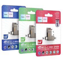 Заредете изображение във визуализатора на галерията – HOCO pendrive USB A + USB C + Type C UD14 64GB USB3.2

