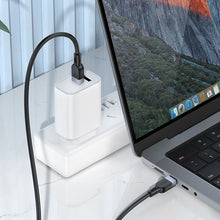 Заредете изображение във визуализатора на галерията – Silicone Cable USB C to USB C Hoco 3A 60W 2 m X109 black
