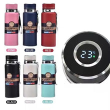 Заредете изображение във визуализатора на галерията – Water bottle with with display LED showing temperature 1000 ml black
