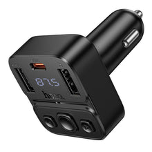 Заредете изображение във визуализатора на галерията – Car transmitter bluetooth Hoco USB A + USB C QC PD 35W E87 black

