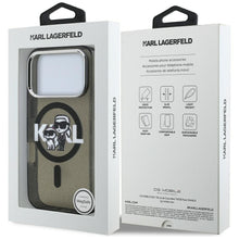 Заредете изображение във визуализатора на галерията – KARL LAGERFELD case for IPHONE 17 Pro compatible with MagSafe KLHMP17LHGKCGKBK (IML Glitter k&amp;C Sketch Logo) black
