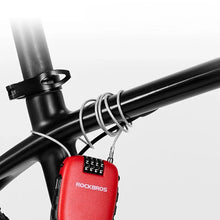 Заредете изображение във визуализатора на галерията – Rockbros 32420981001 bicycle lock with retractable cable - red
