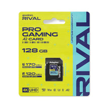 Заредете изображение във визуализатора на галерията – GOODRAM RIVAL Memory card microSD 128GB 100MB/s class 10 UHS-I V30 A2 with adapter SD
