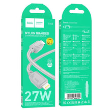 Заредете изображение във визуализатора на галерията – HOCO cable Type C to Lightning PD 27W X113 1 m gray

