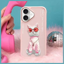 Заредете изображение във визуализатора на галерията – NIMMY case GLASSES COOL CAT for IPHONE 16 pink
