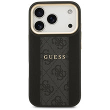 Заредете изображение във визуализатора на галерията – GUESS case for IPHONE 17 Pro compatible with MagSafe GUHMP17LPG4SEMCK (PU W/ 4G Stripe) black
