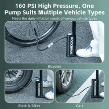 Заредете изображение във визуализатора на галерията – Rockbros 42310007001 floor bicycle pump - black
