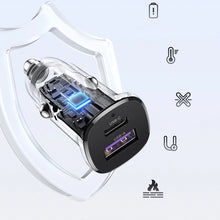 Заредете изображение във визуализатора на галерията – Ugreen EC305 25845 car charger USB-C USB-A 30W - black
