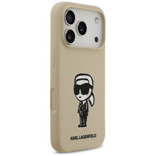 Заредете изображение във визуализатора на галерията – KARL LAGERFELD case for IPHONE 17 Pro compatible with MagSafe KLHMP17LSKIGROW (Silicone W/ KL Sketch &amp; Logo) brown
