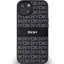 Заредете изображение във визуализатора на галерията – Original Case DKNY hardcase Leather Mono Stripe &amp; Metal Logo DKHCP14SPRTHSLK for Iphone 14/15/13 black
