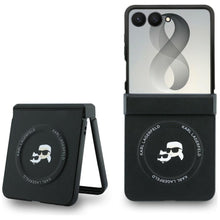 Заредете изображение във визуализатора на галерията – KARL LAGERFELD case for SAMSUNG GALAXY Z FLIP 8 compatible with MagSafe (Karl&amp;Choupette Saffiano Pins) black

