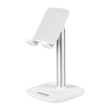 Заредете изображение във визуализатора на галерията – Choetech H035 aluminum stand for a phone or tablet with adjustment - white and silver
