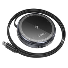 Заредете изображение във визуализатора на галерията – HOCO wireless charger with retractable cable Type C compatible with MagSafe and APPLE Watch 15W CQ18 metal gray
