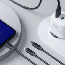 Заредете изображение във визуализатора на галерията – 3mk Hyper Cable 3in1 USB-A - USB-C / USB-C - micro USB - Lightning 1.5m - black
