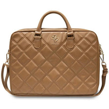 Заредете изображение във визуализатора на галерията – Guess Quilted 4G bag for a 16" laptop - brown
