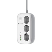 Заредете изображение във визуализатора на галерията – Power strip Forcell F-Energy 3 sockets + USB C 30W + 3 x USB A QC3.0 PD + WiFi Tuya, SmartLife, Alexa 10A 2500W VT-PS03 white
