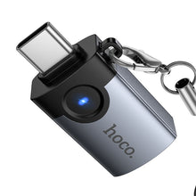 Заредете изображение във визуализатора на галерията – Adapter OTG USB C to USB A Hoco 3A UA46C gray
