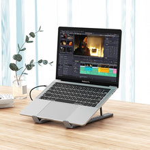 Заредете изображение във визуализатора на галерията – 7in1 laptop stand Choetech HUB-M48 PD USB-C SD TF USB-A HDMI 100W + USB-C cable - gray
