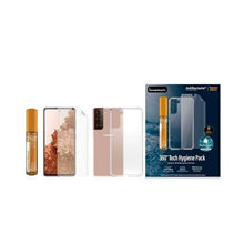 Заредете изображение във визуализатора на галерията – PanzerGlass protection set for Samsung Galaxy S21+ TPU foil + ClearCase + cleaning liquid 30ml
