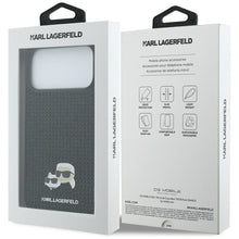 Заредете изображение във визуализатора на галерията – KARL LAGERFELD case for IPHONE 17 Pro Max KLHCP17X6PRKCLK (Rhinestone W/ K&amp;C PIN) black
