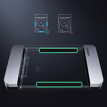Заредете изображение във визуализатора на галерията – Ugreen CM300 70499 bay for 2.5'' SATA 3.0 6Gbps hard drive - gray + USB-C - USB-C cable 0.5m
