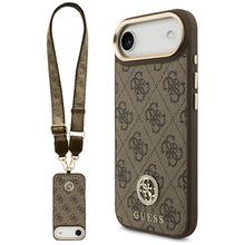 Заредете изображение във визуализатора на галерията – GUESS case for IPHONE 17 Air compatible with MagSafe GUHMP17MP4G4DCSW (PU W/ Strass Logo &amp; Big Strap Metal Buttons) brown

