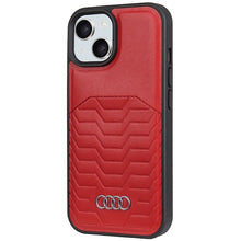 Заредете изображение във визуализатора на галерията – Audi Synthetic Leather case with MagSafe for iPhone 15 / 14 / 13 - red

