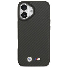 Заредете изображение във визуализатора на галерията – BMW case for IPHONE 17 compatible with MagSafe BMHMP17S24CFMMK (Kevlar Matt) black
