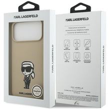 Заредете изображение във визуализатора на галерията – KARL LAGERFELD case for IPHONE 17 Pro Max compatible with MagSafe KLHMP17XSKIGROW (Silicone W/ KL Sketch &amp; Logo) brown
