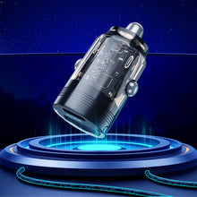 Заредете изображение във визуализатора на галерията – Borofone Car charger BZ29A Talented - USB + Type C - QC 3.0 PD 36W 3A transparent-purple
