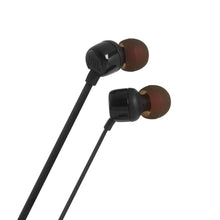 Заредете изображение във визуализатора на галерията – JBL Tune 110 in-ear headphones with 3.5mm mini jack and remote control - black
