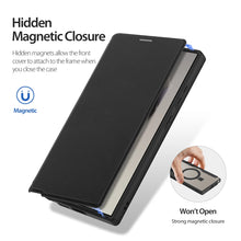 Заредете изображение във визуализатора на галерията – Dux Ducis Skin X Pro case with flap and magnetic ring for Samsung S24 Ultra - black
