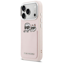 Заредете изображение във визуализатора на галерията – KARL LAGERFELD case for IPHONE 17 Pro KLHCP17L6PCSPKCP (PU W/ K&amp;C Print &amp; Pocket) pink
