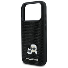 Заредете изображение във визуализатора на галерията – KARL LAGERFELD case for IPHONE 17 Pro KLHCP17L6PRKCLK (Rhinestone W/ K&amp;C PIN) black
