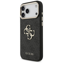 Заредете изображение във визуализатора на галерията – GUESS case for IPHONE 18 Pro Max / 17 Pro Max GUE005594 (PU W/ Big 4G Classic Logo) black gold
