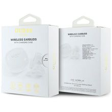 Заредете изображение във визуализатора на галерията – Wireless earphones TWS Guess Flat Classic Logo Electroplated white
