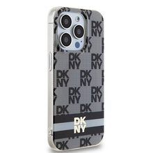 Заредете изображение във визуализатора на галерията – Original Case DKNY hardcase IML Checkered Mono Pattern &amp; Printed Stripes MagSafe DKHMP13LHCPTSK for Iphone 13 Pro/13 black
