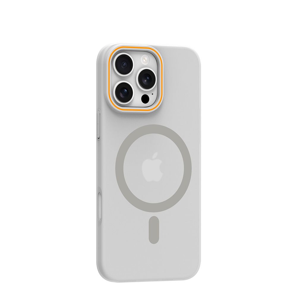 Case GO ORANGE compatible with MagSafe for IPHONE 17 Pro Max transparent