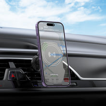 Заредете изображение във визуализатора на галерията – Borofone Car holder BH215 Adelante magnetic with induction charging to air vent black
