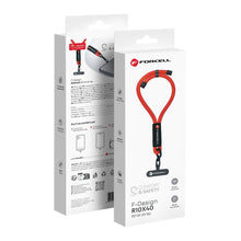 Заредете изображение във визуализатора на галерията – FORCELL F-DESIGN R10X40 wrist phone lanyard with adjustable length (max 20cm in the loop) red
