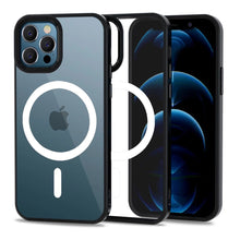 Заредете изображение във визуализатора на галерията – Tech-Protect MagMat MagSafe case for iPhone 12 / 12 Pro - transparent and black
