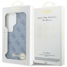 Заредете изображение във визуализатора на галерията – GUESS case for SAMSUNG S26 Ultra GUHMS26L5P4FWMSB (4G Script MagSafe) blue
