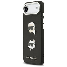 Заредете изображение във визуализатора на галерията – KARL LAGERFELD case for IPHONE 17 Air compatible with MagSafe KLHCP17MPSFDHPOK (FW Grained PU W/ K&amp;C Heads Pins &amp; Logo) black

