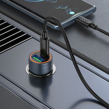 Заредете изображение във визуализатора на галерията – HOCO car charger USB A + Type C PD QC3.0 3A 30W Z57A metal gray

