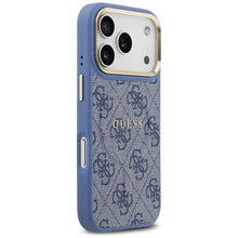 Заредете изображение във визуализатора на галерията – GUESS case for IPHONE 17 Pro compatible with MagSafe GUHMP17LP4MSEGCB (PU 4G W/ Classic) blue
