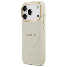 Заредете изображение във визуализатора на галерията – GUESS case for IPHONE 17 Pro compatible with MagSafe GUHMP17LPSAMSECE (PU W/ Peony Hot Stamp) beige
