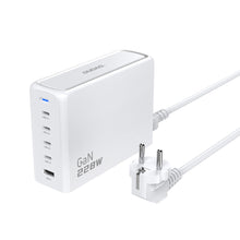 Заредете изображение във визуализатора на галерията – Dudao A228EU GaN charger 1x USB-A 4x USB-C PD 228W - white
