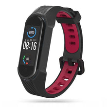 Заредете изображение във визуализатора на галерията – Tech-Protect Armor strap for Xiaomi Mi Smart Band 5 / 6 / 7 / NFC - black and red
