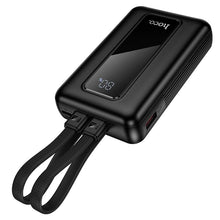 Заредете изображение във визуализатора на галерията – Powerbank 10000 mAh QC PD 22,5W with built-in cables USB C+ Lightning Hoco J162 black
