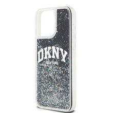 Заредете изображение във визуализатора на галерията – DKNY case for IPHONE 15 Pro Max DKHCP15XLBNAEK (DKNY HC Liquid Glitters W/Arch Logo) black
